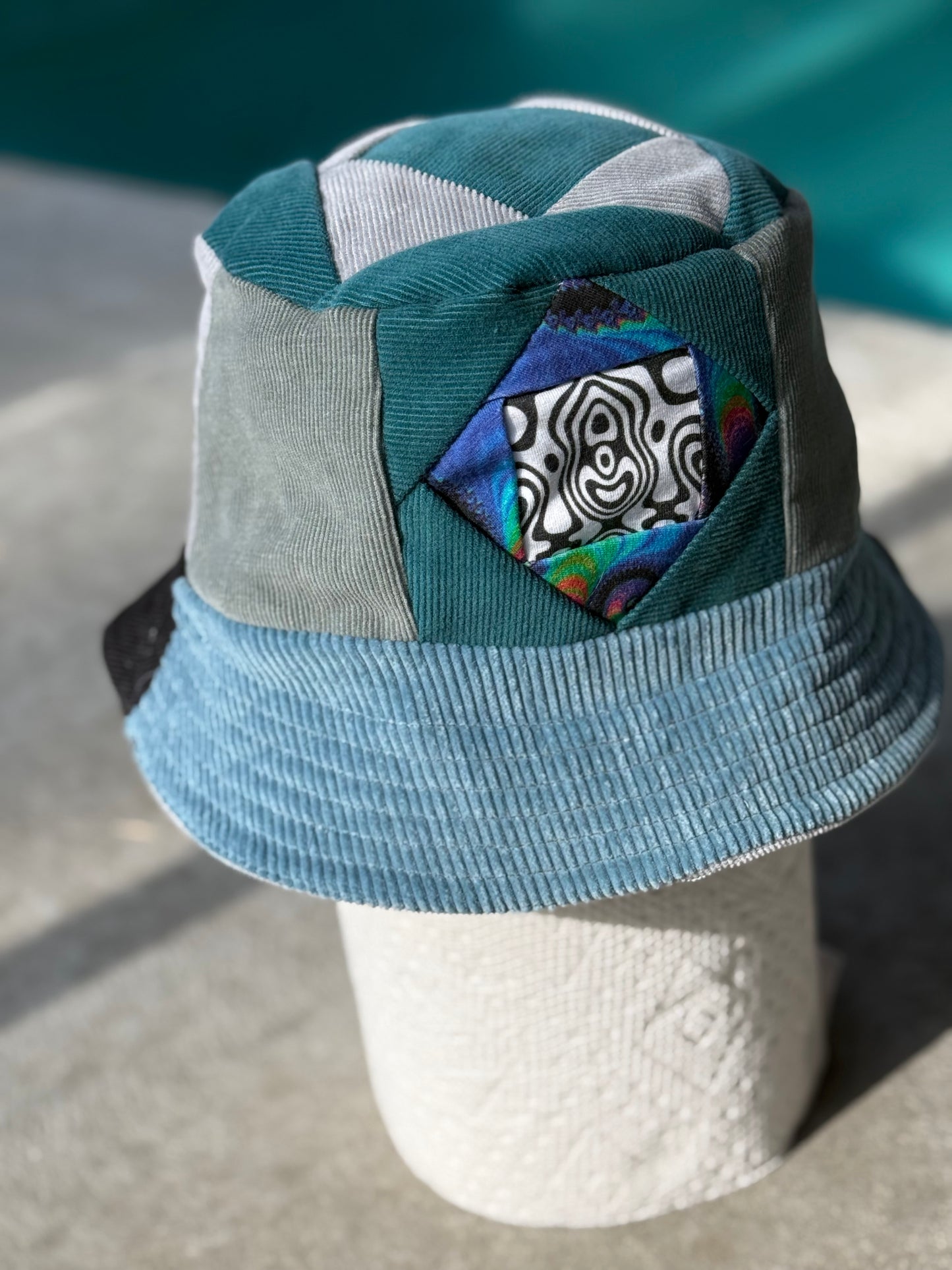Hand painted bucket hat/Reversable